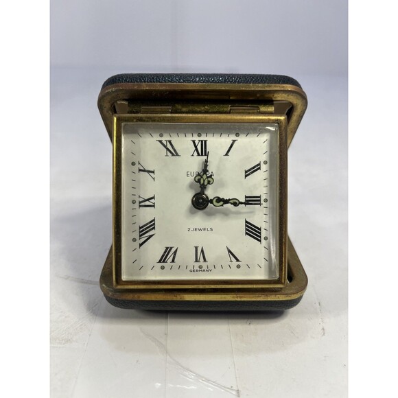 Europa Other - Vintage Europa 2 Jewel Clockwork Folding Travel Alarm Clock Great Condition